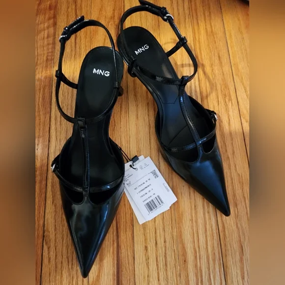 Mango Kitten Heel Leather Shoes NWT - Picture 4 of 4